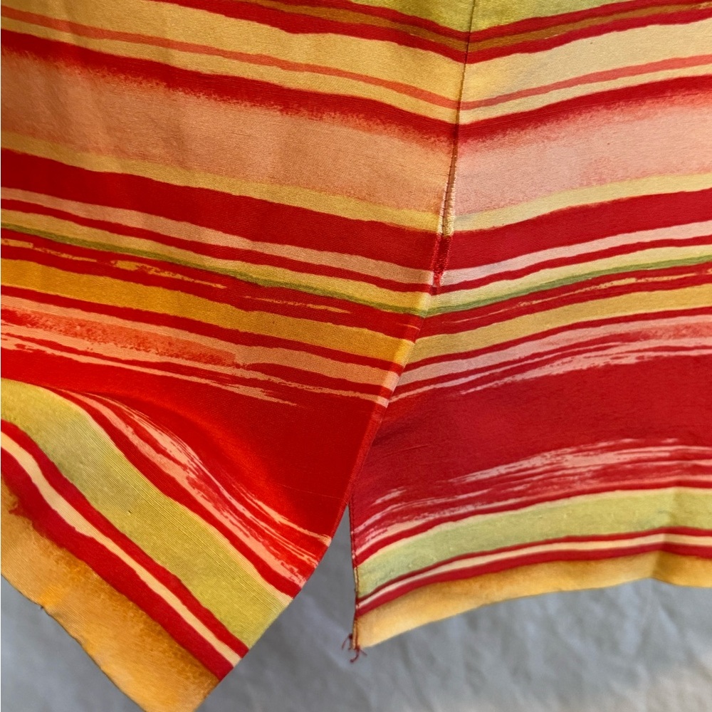 A-172 Jessica Howard‎ 100% Silk Striped Red and Yellow Sleeveless Dress Size 8P - Picture 9 of 14